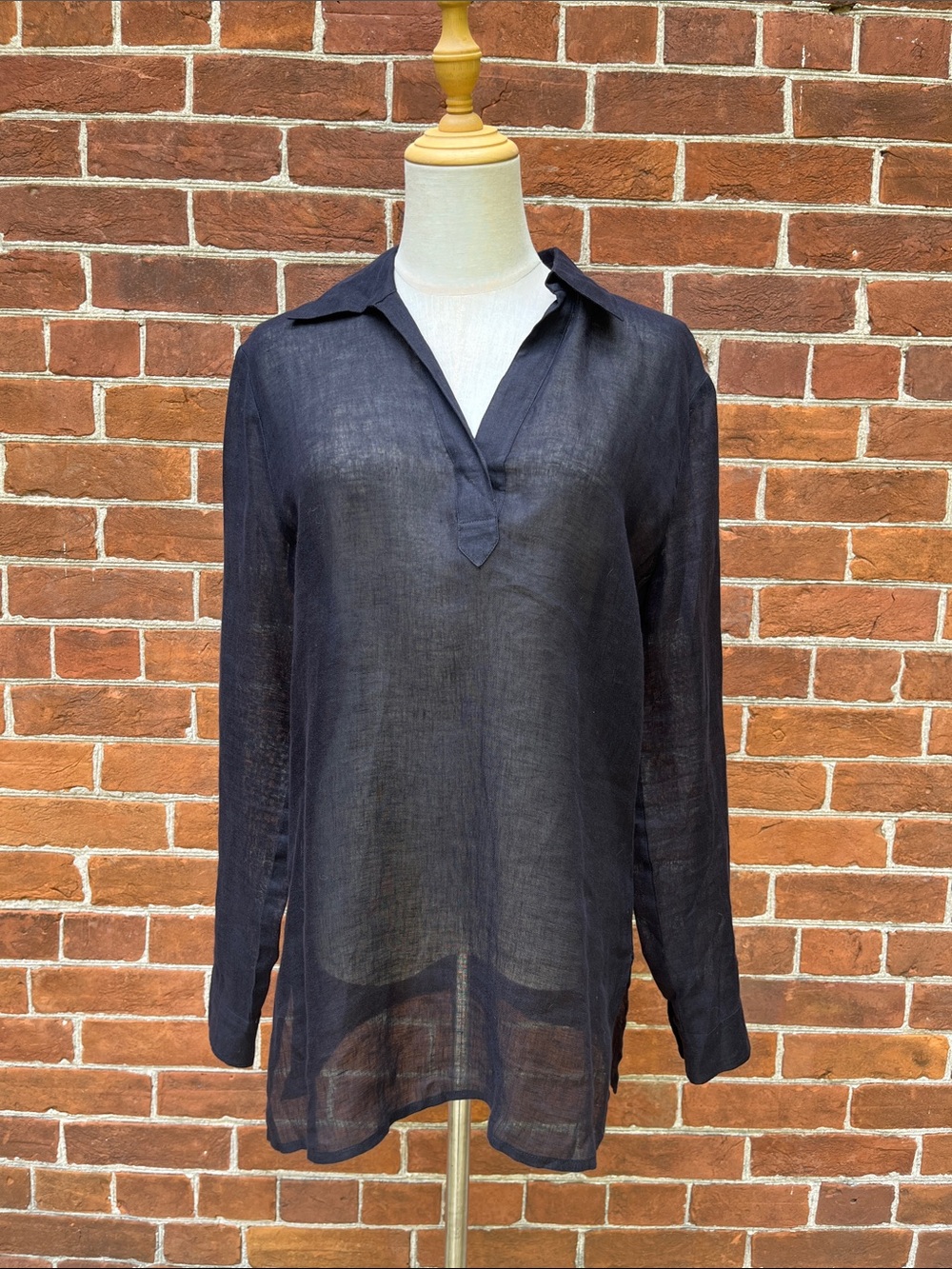 Escada Sport Black Linen Top